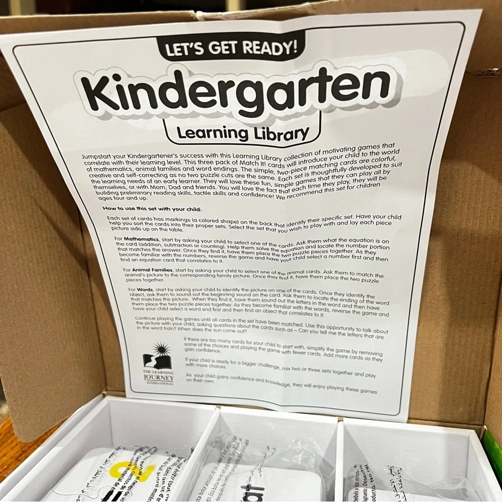 Kindergarten Learning Library 3 Sets in 1 Mathematics Animal Families And Words